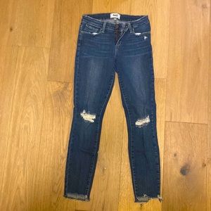 Paige denim distressed skinny jeans